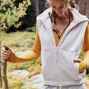 Free people movement white high ground fleece 
Small